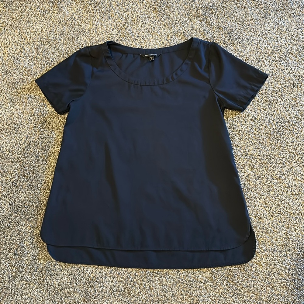 Banana Republic Navy Crepe Tee